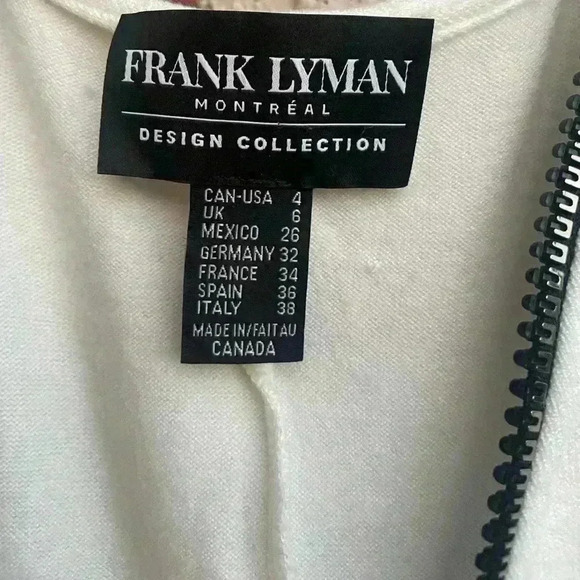 Frank Lyman Women's Top thistle zip up black and off white size 4 gently used - Picture 6 of 6